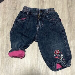 4/$30 Place Embroidered Denim Kids Bottoms - Pink Accents 12M